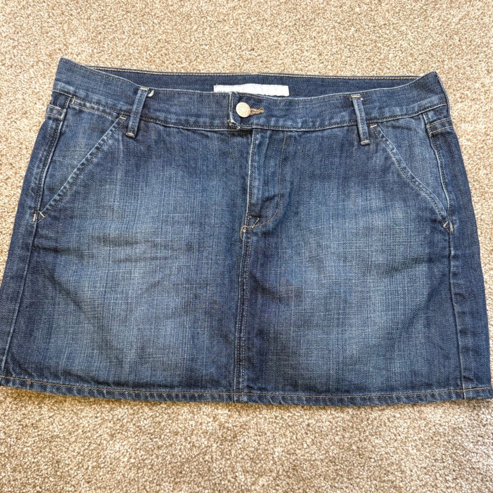 Old Navy Womens Dark Wash Denim Mini Skirt 8 Y2K Indie Preppy Festival Jeans